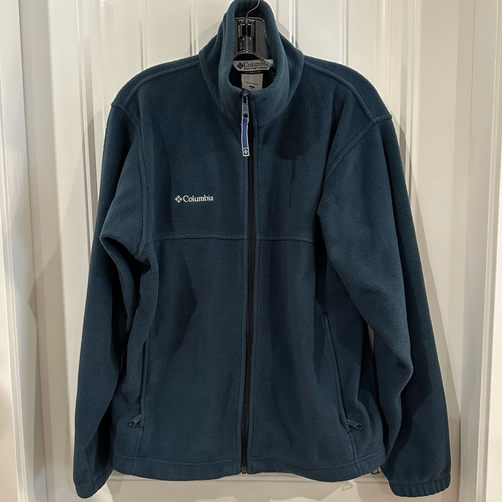 Columbia Teal Blue Full Zip Polar Fleece Sweater Men’s Small